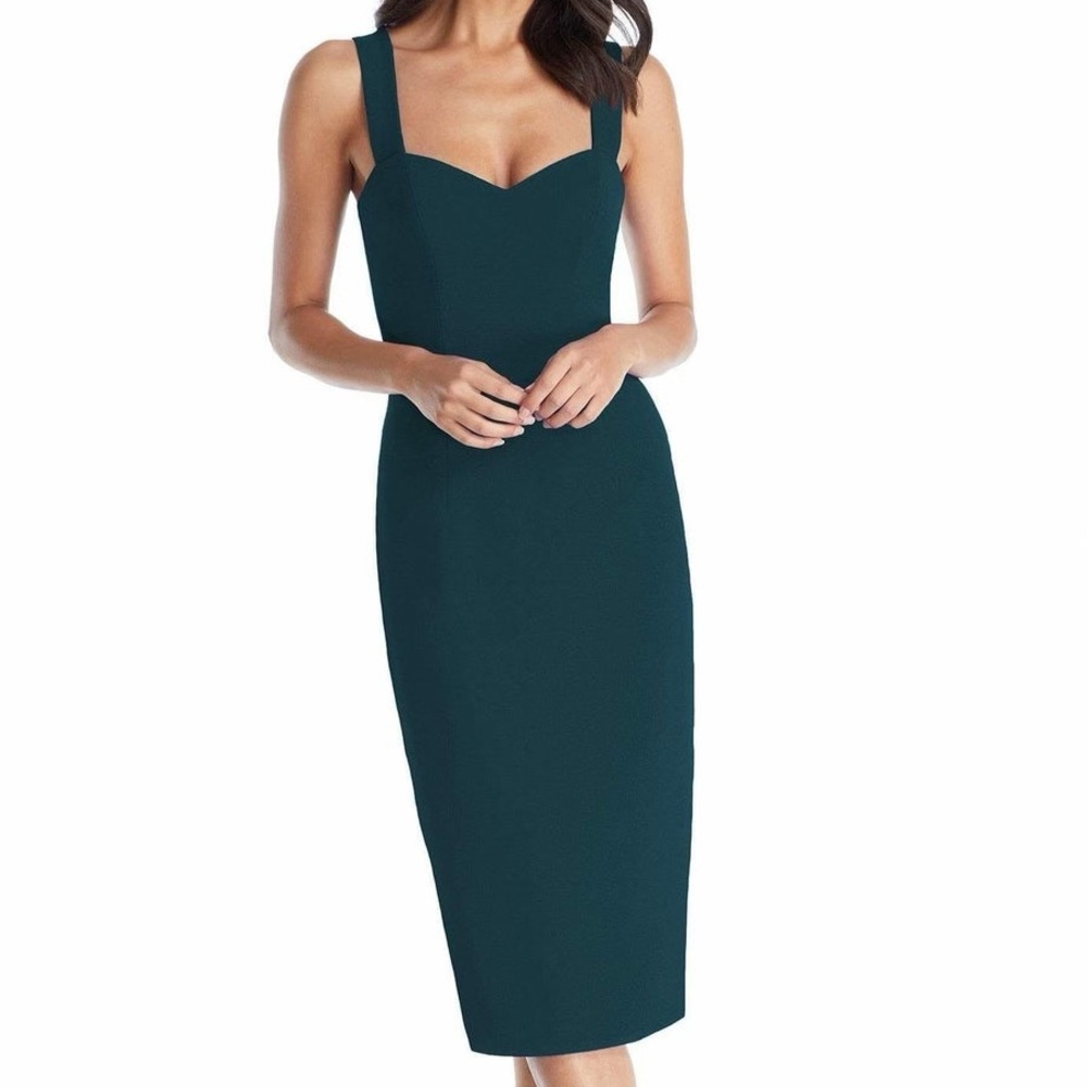 DRESS THE POPULATION - Nicole Dress - Elegant Teal Sleeveless Dress - NWT!